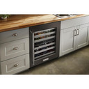 Kitchenaid® 24" Undercounter Wine Cellar with Glass Door and Metal-Front Racks KUWR314KBS