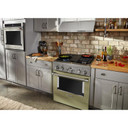 KitchenAid® 30'' Smart Commercial-Style Dual Fuel Range with 4 Burners KFDC500JAV