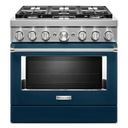 KitchenAid® 36'' Smart Commercial-Style Dual Fuel Range with 6 Burners KFDC506JIB