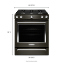 Kitchenaid® 30-Inch 5-Burner Gas Slide-In Convection Range KSGG700EBS