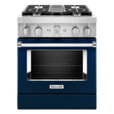 KitchenAid® 30'' Smart Commercial-Style Dual Fuel Range with 4 Burners KFDC500JIB