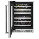 Kitchenaid® 24" Undercounter Wine Cellar with Glass Door and Metal-Front Racks KUWL314KSS