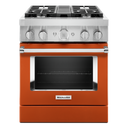 KitchenAid® 30'' Smart Commercial-Style Dual Fuel Range with 4 Burners KFDC500JSC