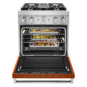 KitchenAid® 30'' Smart Commercial-Style Dual Fuel Range with 4 Burners KFDC500JSC