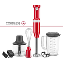 Kitchenaid® Cordless Variable Speed Hand Blender with Chopper and Whisk Attachment KHBBV83PA