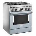 KitchenAid® 30'' Smart Commercial-Style Dual Fuel Range with 4 Burners KFDC500JMB