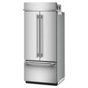 Kitchenaid® 20.8 Cu. Ft. 36" Built-In French Door Bottom Mount Refrigerator with Platinum Interior KBFN536SPS Kitchenaid® 20.8 Cu. Ft. 36" Built-In French Door Bottom Mount Refrigerator with Platinum Interior KBFN536SPS