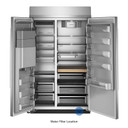 Kitchenaid® 29.4 Cu. Ft. 48" Built-In Side-by-Side Refrigerator features Exterior Water and Ice Dispenser with Measured Fill KBSD748SPS