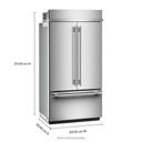 Kitchenaid® 24.2 Cu. Ft. 42"" Built-In French Door Bottom Mount Refrigerator with Platinum Interior KBFN542SPS