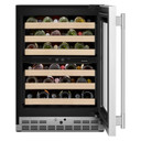 Kitchenaid® 24" Undercounter Wine Cellar with Full-Extension Wood-Front Racks KUWR524SPS
