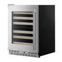 Kitchenaid® 24" Undercounter Wine Cellar with Full-Extension Wood-Front Racks KUWL524SPS