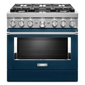 KitchenAid® 36'' Smart Commercial-Style Dual Fuel Range with 6 Burners KFDC506JIB