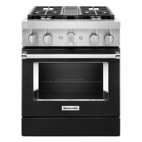 KitchenAid® 30'' Smart Commercial-Style Dual Fuel Range with 4 Burners KFDC500JBK