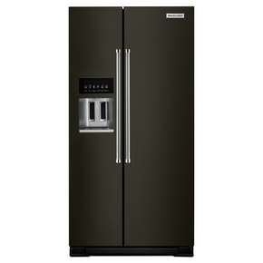 Kitchenaid® 24.8 cu ft. Side-by-Side Refrigerator with Exterior Ice and Water and PrintShield™ Finish KRSF705HBS