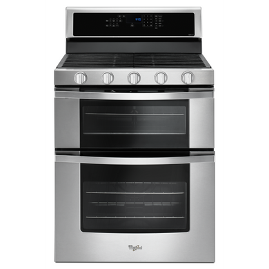 Whirlpool® 6.0 Cu. Ft. Gas Double Oven Range with Center Oval Burner WGG745S0FS