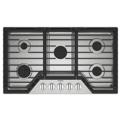 Whirlpool® 36-inch Gas Cooktop with EZ-2-Lift™ Hinged Cast-Iron Grates WCGK5036PS