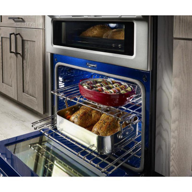 Kitchenaid® 30-Inch 5 Burner Gas Double Oven Convection Range KFGD500ESS