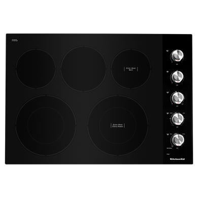 Kitchenaid® 30" Electric Cooktop with 5 Elements and Knob Controls KCES550HBL
