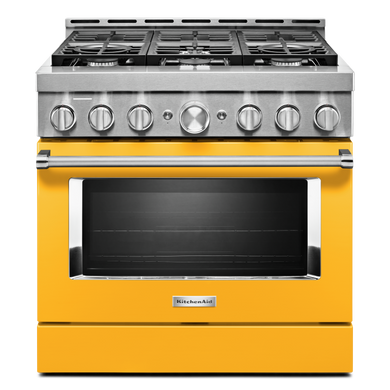 KitchenAid® 36'' Smart Commercial-Style Gas Range with 6 Burners KFGC506JYP