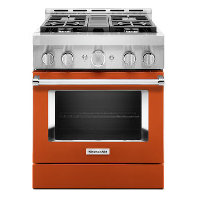 KitchenAid® 30'' Smart Commercial-Style Gas Range with 4 Burners KFGC500JSC