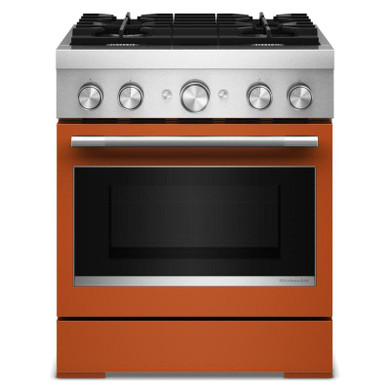 Kitchenaid® 30-Inch 4 Burner Commercial-Style Dual Fuel Range with No Preheat Air Fry Mode KFDS930SSC