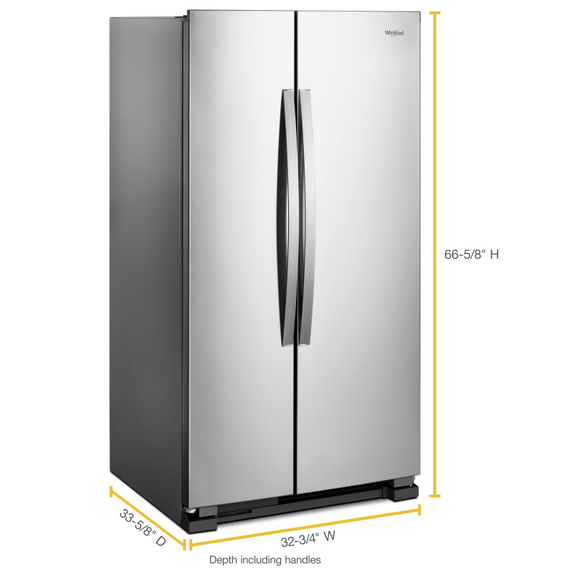 Whirlpool® 33-inch Wide Side-by-Side Refrigerator - 22 cu. ft. WRS312SNHM