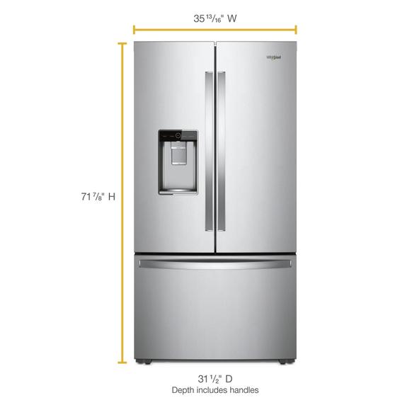 Whirlpool® 36-inch Wide Counter Depth French Door Refrigerator - 24 cu. ft. WRF954CIHZ