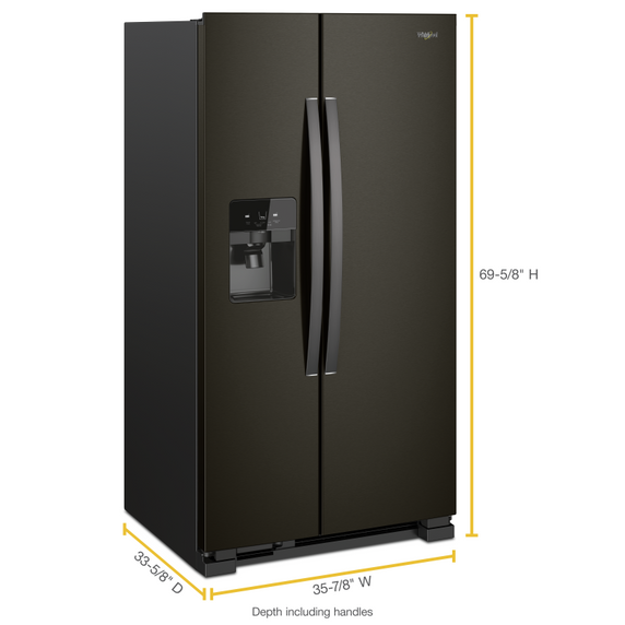 Whirlpool® 36-inch Wide Side-by-Side Refrigerator - 25 cu. ft. WRS555SIHV