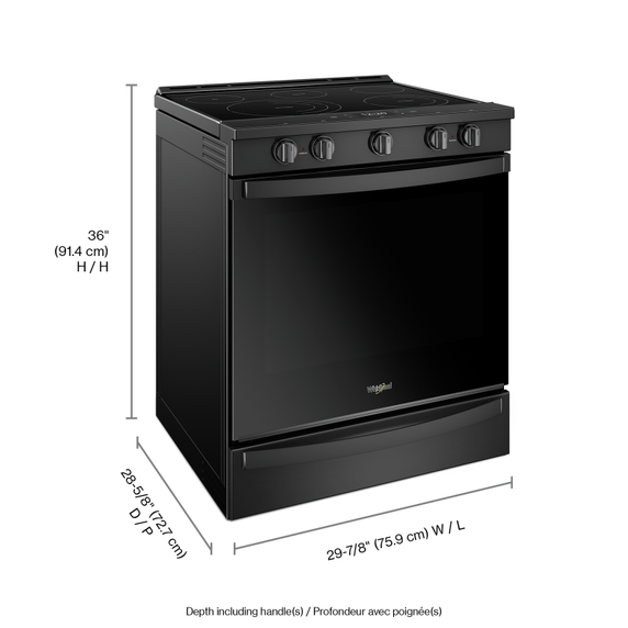 Whirlpool® 6.4 cu. ft. Smart Slide-in Electric Range with Air Fry, when Connected YWEE750H0HB