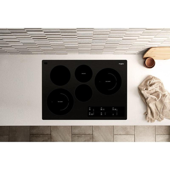 Whirlpool® 30-inch Electric Ceramic Glass Cooktop with Two Dual Radiant Elements WCE97US0KB