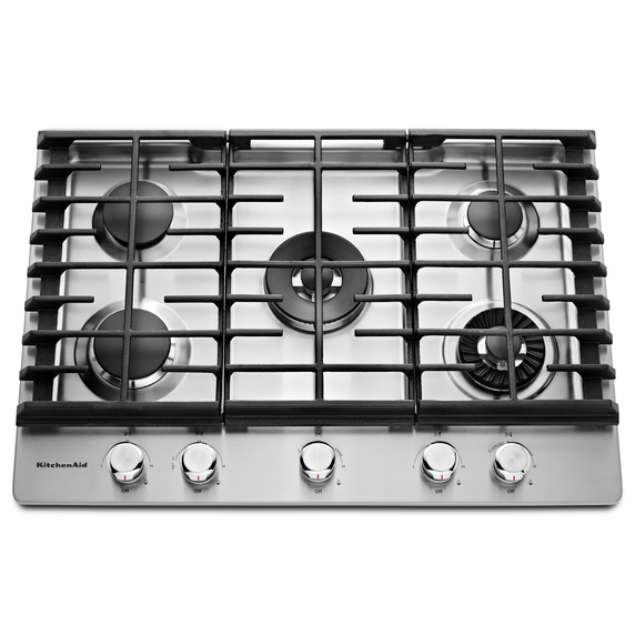 Kitchenaid® 30 5-Burner Gas Cooktop with Griddle KCGS950ESS