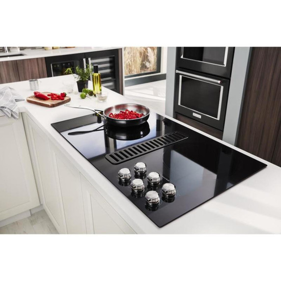 Kitchenaid® 36" Electric Downdraft Cooktop with 5 Elements KCED606GBL