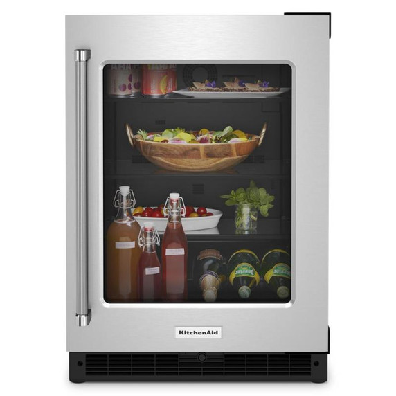 Kitchenaid® 24" Undercounter Refrigerator with Glass Door KURR214KSB