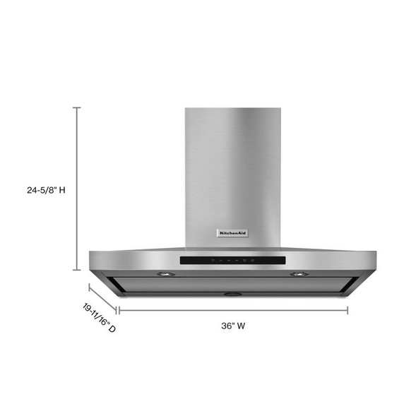Kitchenaid® 36" Wall-Mount, 3-Speed Canopy Hood KVWB606DSS