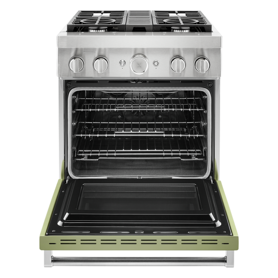 KitchenAid® 30'' Smart Commercial-Style Dual Fuel Range with 4 Burners KFDC500JAV