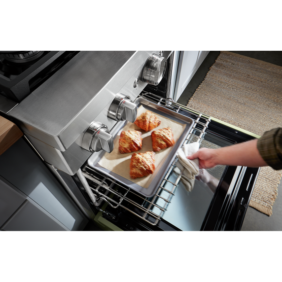 KitchenAid® 30'' Smart Commercial-Style Dual Fuel Range with 4 Burners KFDC500JAV