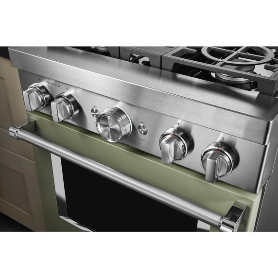 KitchenAid® 30'' Smart Commercial-Style Dual Fuel Range with 4 Burners KFDC500JAV