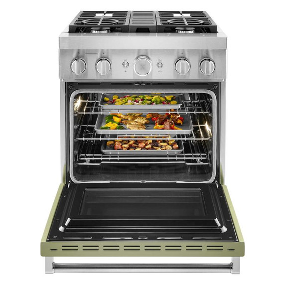 KitchenAid® 30'' Smart Commercial-Style Dual Fuel Range with 4 Burners KFDC500JAV