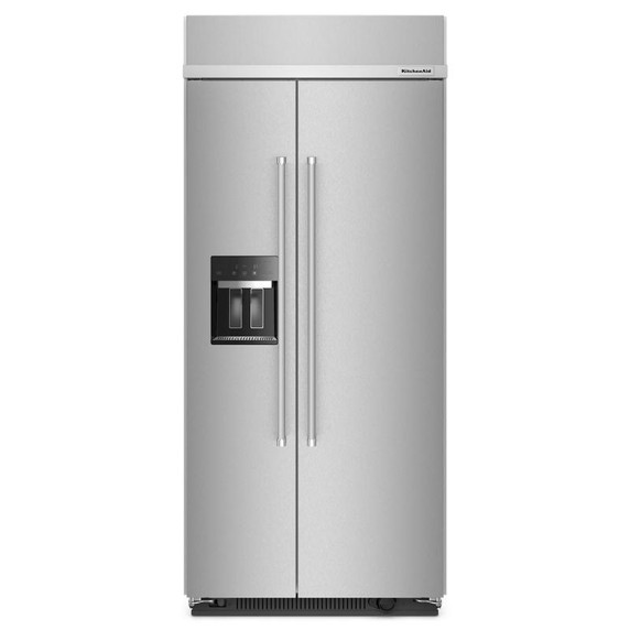 Kitchenaid® 20.8 Cu. Ft. 36" Built-In Side-by-Side Refrigerator with Ice and Water Dispenser KBSD706MPS Kitchenaid® 20.8 Cu. Ft. 36" Built-In Side-by-Side Refrigerator with Ice and Water Dispenser KBSD706MPS