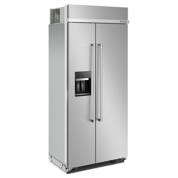 Kitchenaid® 20.8 Cu. Ft. 36" Built-In Side-by-Side Refrigerator with Ice and Water Dispenser KBSD706MPS