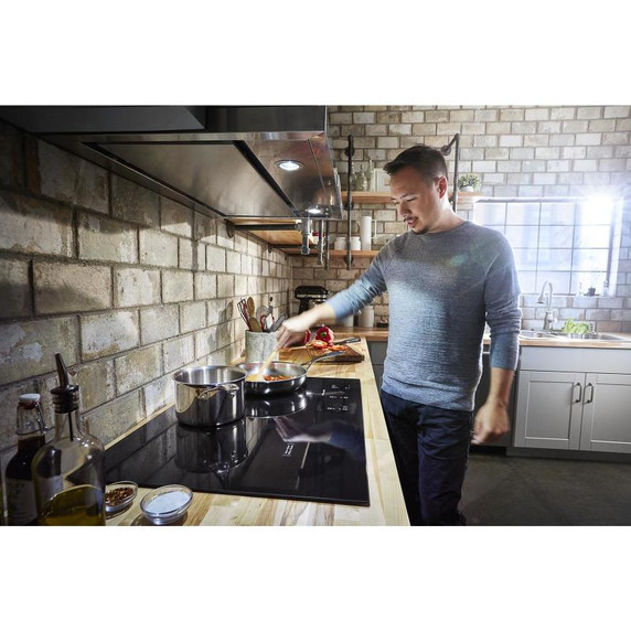 Kitchenaid® 30" Electric Cooktop with 5 Elements and Touch-Activated Controls KCES950KBL