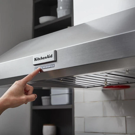Kitchenaid® 36" 585 or 1170 CFM Motor Class Commercial-Style Wall-Mount Canopy Range Hood KVWC956KSS