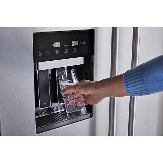 Kitchenaid® 25.1 Cu. Ft. 42" Built-In Side-by-Side Refrigerator with Ice and Water Dispenser KBSD702MSS