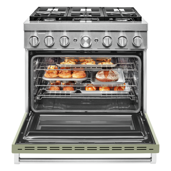 KitchenAid® 36'' Smart Commercial-Style Dual Fuel Range with 6 Burners KFDC506JAV