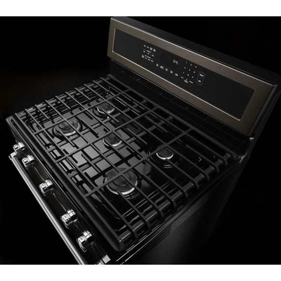 Kitchenaid® 30-Inch 5-Burner Gas Convection Range KFGG500EBS