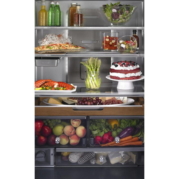 Kitchenaid® 23.8 cu. ft. 36" Counter-Depth French Door Platinum Interior Refrigerator with PrintShield™ Finish KRFC704FPS