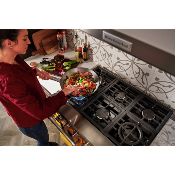 KitchenAid® 48'' Smart Commercial-Style Dual Fuel Range with Griddle KFDC558JYP