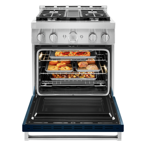 KitchenAid® 30'' Smart Commercial-Style Gas Range with 4 Burners KFGC500JIB