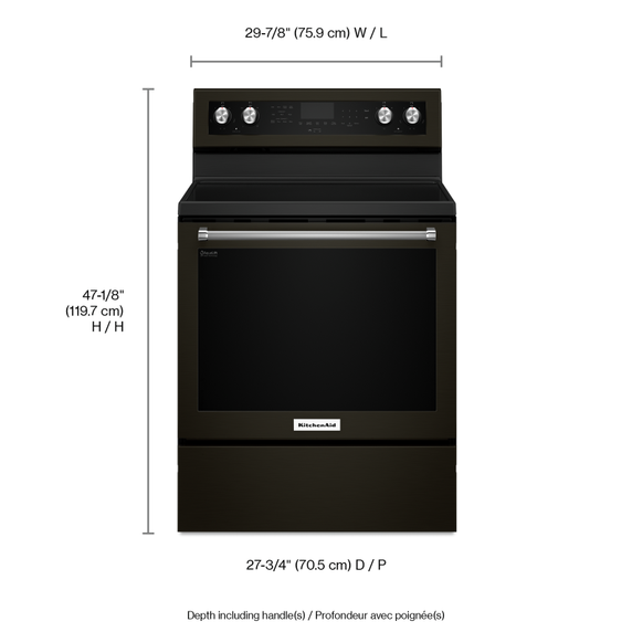 Kitchenaid® 30-Inch 5-Element Electric Convection Range YKFEG500EBS