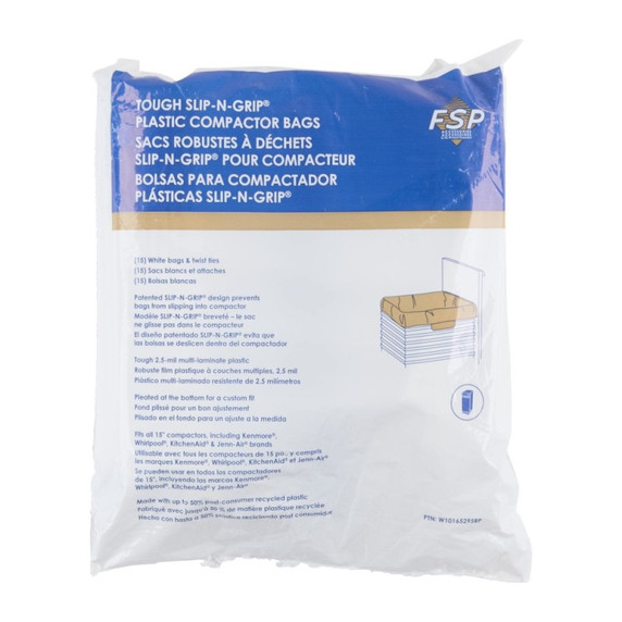 15 Pack-Plastic Compactor Bags-15" Models W10165295RP